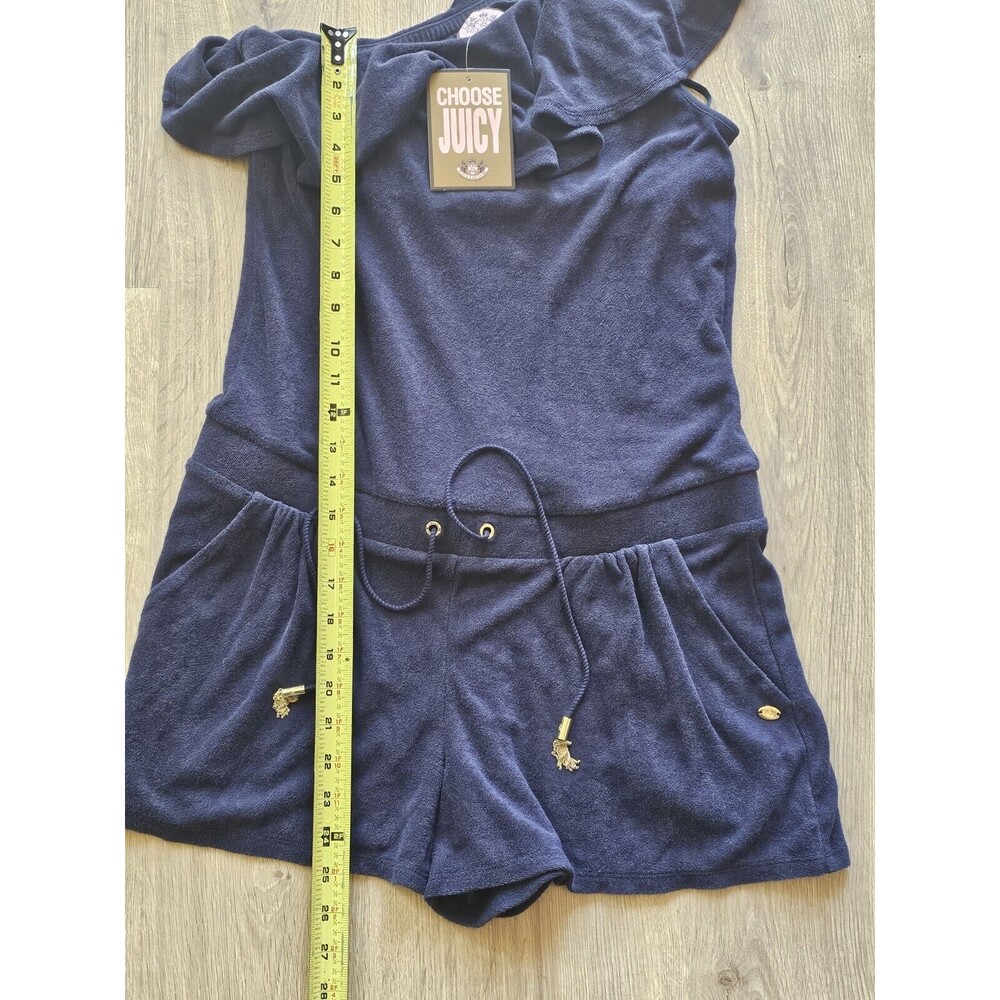 Juicy Couture Regal One Shoulder Romper Women's Blue Medium - Picture 9 of 10
